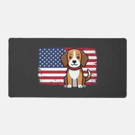 Chien Drapeau Américain Vectoriel Patriotique (Recto)