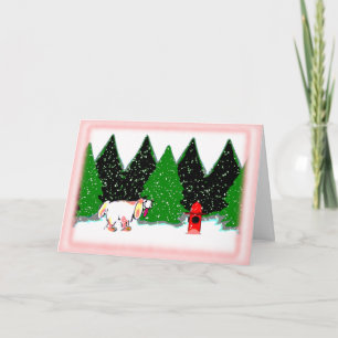 Chien Dreams ~ Carte de vacances (rose)