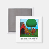 Chien drôle / Aimant d'Humour animal (Recto/Verso)