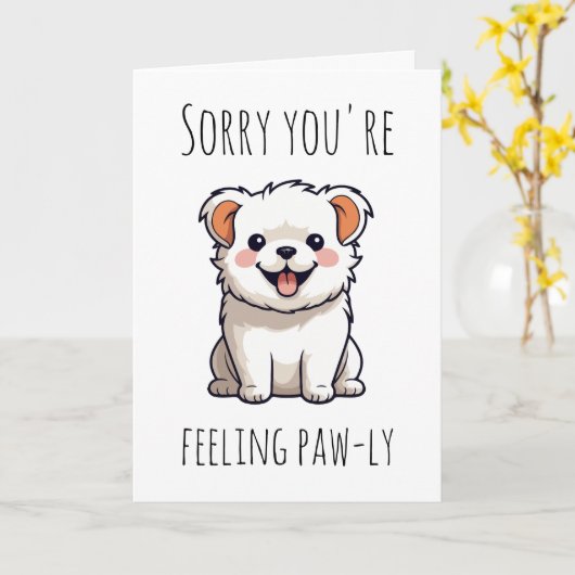 chien drôle obtenir bien bientôt cartes (Fleur jaune)