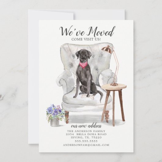 Chien du Black Lab | Faire-part de déplacement (Devant)