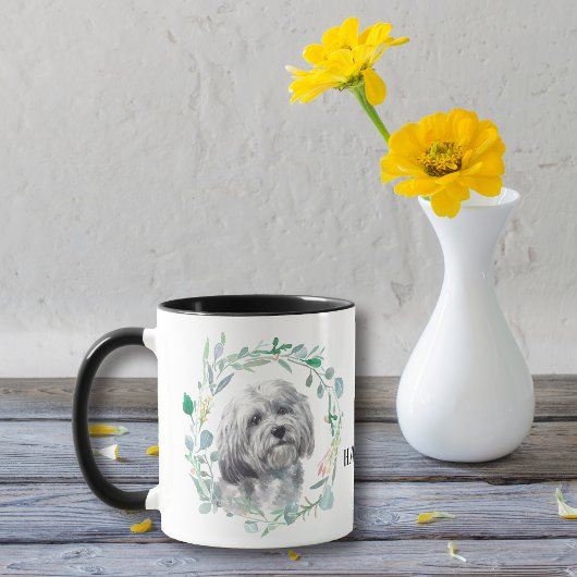 Chien du Havanais blanc Wreath Coffee Mug