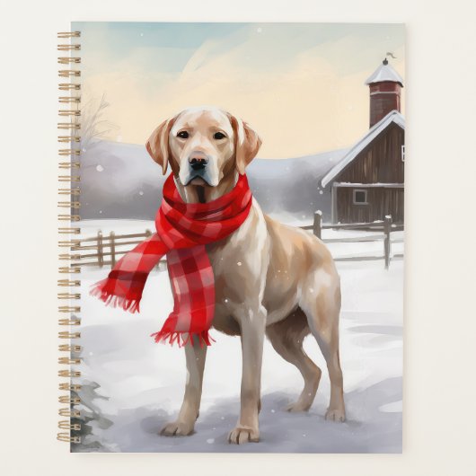 Chien du Labrador à Noël de neige (Devant)