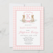 Chien du sud Monogram Crest Baby shower Invitation (Devant)
