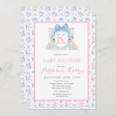 Chien du sud Monogram Crest Baby shower Invitation (Devant / Derrière)