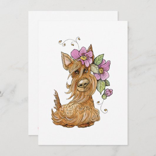 Chien écossais mignon, Chien écossais, Carte Scott (Devant / Derrière)