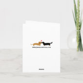 Chien Empreintes de pattes Cardiaque Carte d'amour (Dos)