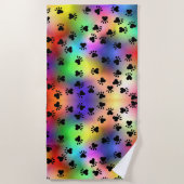 Chien empreintes de pattes rainbow Beach serviette (Devant)