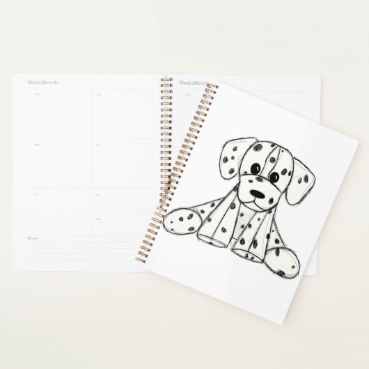 Chien en dalmate dessin simple noir (Devant avec enveloppe)