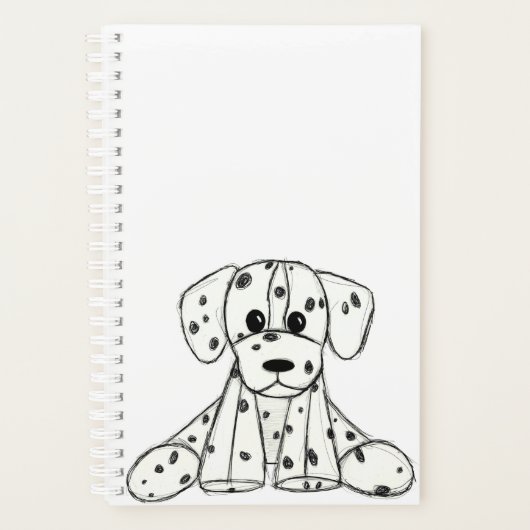 Chien en dalmate dessin simple noir (Devant)