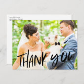 Chien en Mariage Photo Merci carte postale (Devant / Derrière)