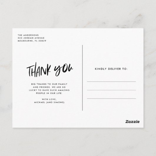 Chien en Mariage Photo Merci carte postale (Dos)