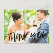 Chien en Mariage Photo Merci carte postale (Devant)