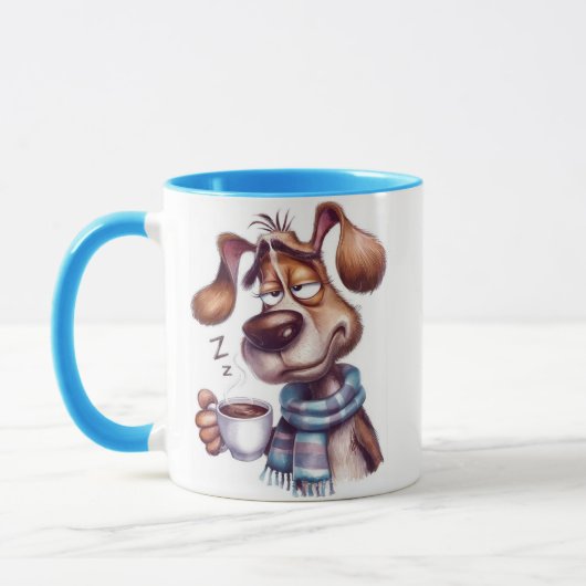 Chien endormi avec tasse de café (Gauche)