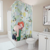 chien enfant blanc douche rideau (En situation)