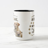 Chien est à la maison - Rustic Paw Log Mug (Centre)