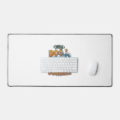 Chien Est Sonnette Aboie Blanc Bleu_1 (Clavier et souris)