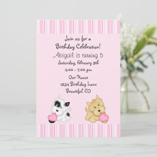 Chien et Coeurs Chien et Coeurs Invitation d'anniv (Debout devant)