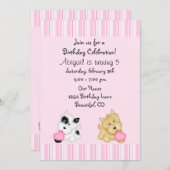 Chien et Coeurs Chien et Coeurs Invitation d'anniv (Devant / Derrière)