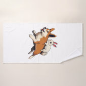 Chien et lapin Shiba Inu - Jouer ensemble Design (Serviette de bain)