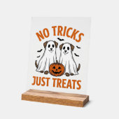 Chien fantôme drôle Halloween Pas de farces juste  (Angle)