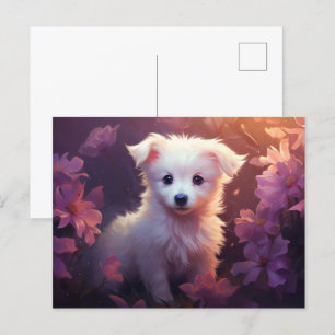 Chien Fleur 3 Briefkaart