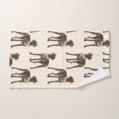 Chien Floral Great Dane Motif, Amoureux des chiens (Serviette à main)