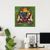 Chien fou Beagle visage peint à la main Poster (Bureau à domicile)