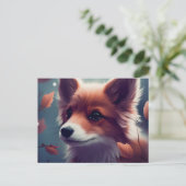 Chien Fox Briefkaart (Staand voorkant)