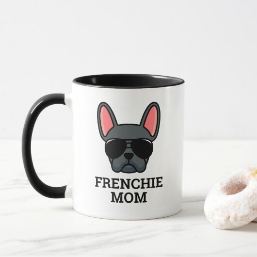 Chien Français Bleu Chien Français Mug Maman Mug (Avec donut)