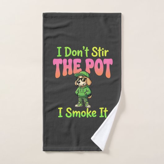 Chien Fumeur de Marijuana Rigolo Stoner (Serviette à main)