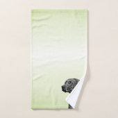 Chien géométrique gris vert (Serviette à main)
