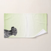 Chien géométrique gris vert (Serviette à main)