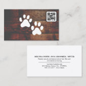 Chien Groomer | CODE QR | Pâtes | Carte de visite  (Devant / Derrière)