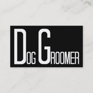 Chien Groomer Noir Simple Carte de visite