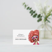 Chien Groomer QR Code Fun Carte de visite (Debout devant)