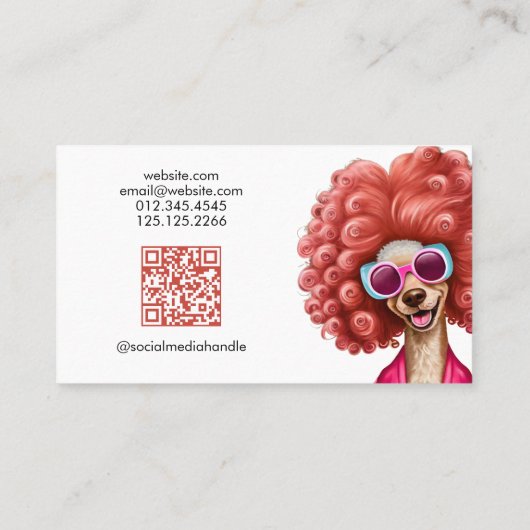 Chien Groomer QR Code Fun Carte de visite (Dos)