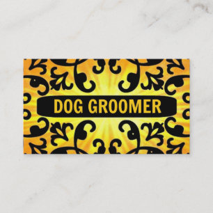 Chien Groomer Sunshine Damask Carte de visite