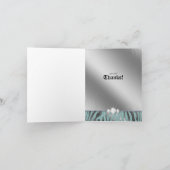 Chien Grooming Carte de remerciements Zebra Turquo (Intérieur)