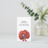Chien Grooming Fun Code QR Carte de visite (Debout devant)