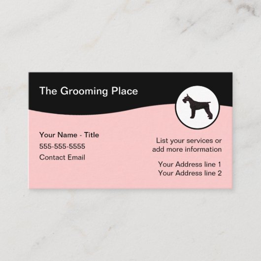 Chien Grooming Salon Design Carte de visite (Devant)