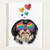 Chien Havanais avec coeurs de la Saint-Valentin (Devant)