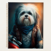 Chien Havanais en vélo peinture numérique (Devant)