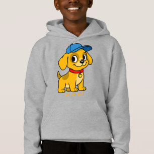 Chien heureux en casquette bleue