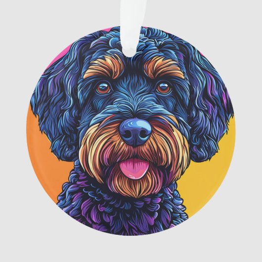 Chien heureux sur fond coloré (devant)
