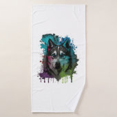 Chien Husky (Serviette de bain)