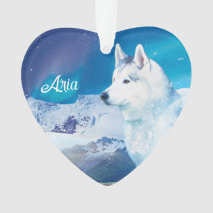 Chien Husky personnalisé avec montagnes