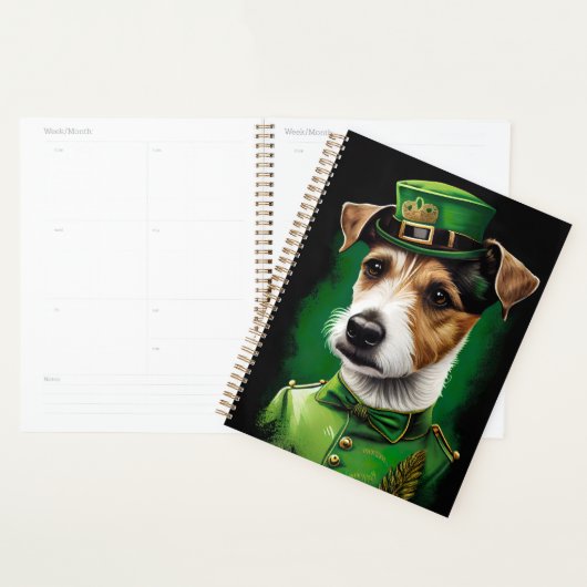 Chien Jack Russell en tenue de la Saint-Patrick (Devant avec enveloppe)