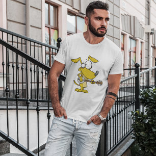 Chien Jouant Un T-shirt Banjo