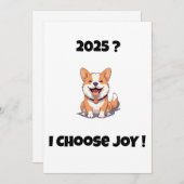 Chien joyeux 2025 ? JE CHOISIS LA JOIE Carte (Devant / Derrière)